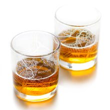 Load image into Gallery viewer, Boston City Map Glass (Set of 2)