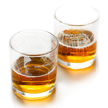 Load image into Gallery viewer, San Francisco City Map Glass (Set of 2)