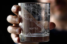 Load image into Gallery viewer, Seattle City Map Glass (Set of 2)