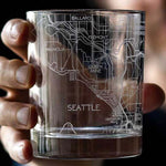 Seattle City Map Glass (Set of 2)