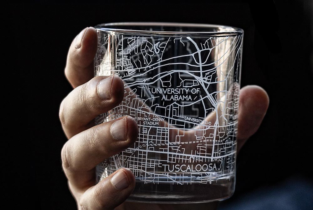 Tuscaloosa City Map Glass (Set of 2)